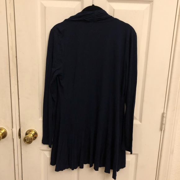 Navy Blue Point Cardigan SZ. M - Picture 2 of 3